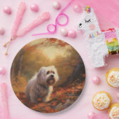 Tibetischer Terrier im Herbstfall Inspiriert Pappteller (Party)