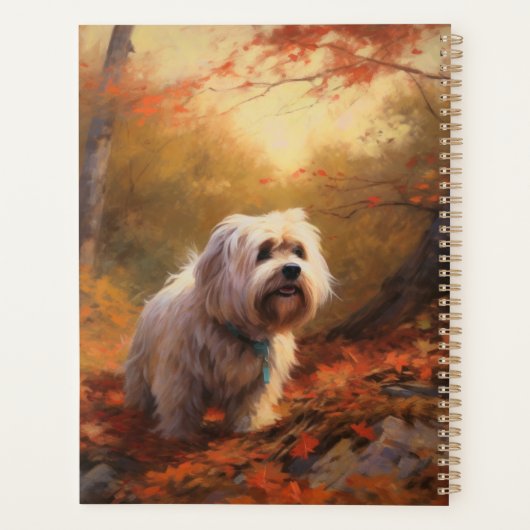Tibetischer Terrier im Herbstfall Inspiriert Planer (Rückseite)