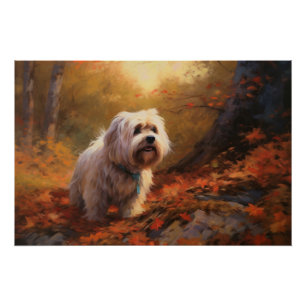 Tibetischer Terrier im Herbstfall Inspiriert Poster
