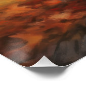 Tibetischer Terrier im Herbstfall Inspiriert Poster (Ecke)