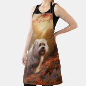 Tibetischer Terrier im Herbstfall Inspiriert Schürze (InSitu)