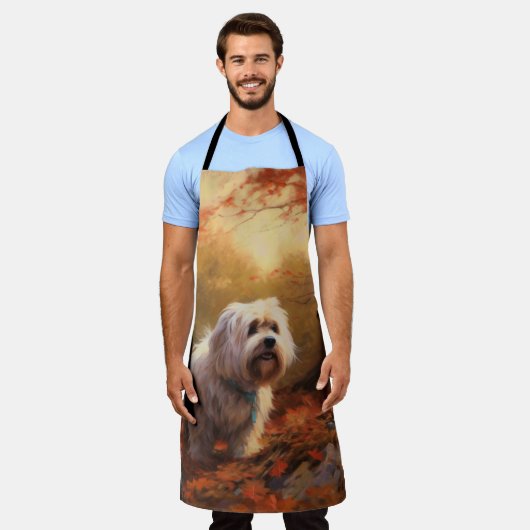 Tibetischer Terrier im Herbstfall Inspiriert Schürze (Getragen)