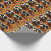 Tibetischer Terrier mit Herzinfarkt Rose Valentins Geschenkpapier (Ecke)
