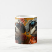 Tibetischer Terrier mit Herzinfarkt Rose Valentins Kaffeetasse (Mittel)