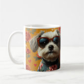 Tibetischer Terrier mit Herzinfarkt Rose Valentins Kaffeetasse (Links)
