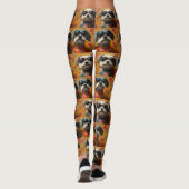 Tibetischer Terrier mit Herzinfarkt Rose Valentins Leggings (Rückseite)