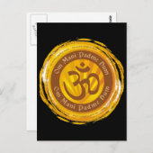 Tibetisches Mantra mit Om-Symbol Postkarte (Vorne/Hinten)