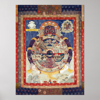 Tibetisches Rad des Lebenszyklus von Samsara Poster
