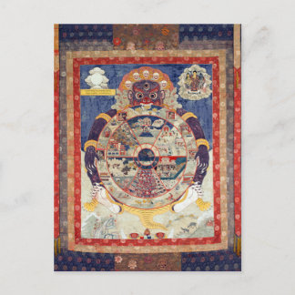 Tibetisches Rad des Lebenszyklus von Samsara Postkarte