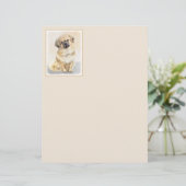 Tibetisches spanisches Gemälde - Niedliche Hundeku (Stehend Vorderseite)