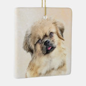 Tibetisches spanisches Gemälde - Niedliche Hundeku Keramikornament (Rechts)