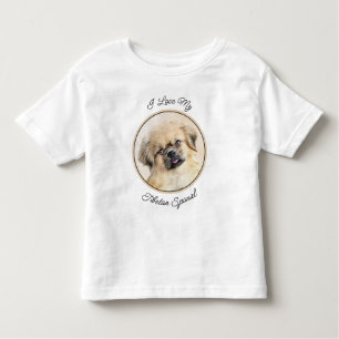 Tibetisches spanisches Gemälde - Niedliche Hundeku Kleinkind T-shirt