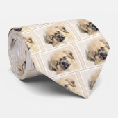 Tibetisches spanisches Gemälde - Niedliche Hundeku Krawatte (Gerollt)