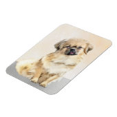 Tibetisches spanisches Gemälde - Niedliche Hundeku Magnet (Linke Seite)