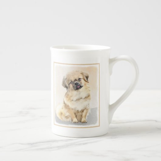 Tibetisches spanisches Gemälde - Niedliche Hundeku Porzellantasse (Rechts)