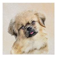Tibetisches spanisches Gemälde - Niedliche Hundeku