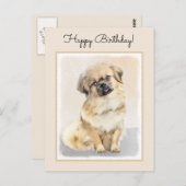 Tibetisches spanisches Gemälde - Niedliche Hundeku Postkarte (Vorne/Hinten)