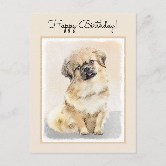 Tibetisches spanisches Gemälde - Niedliche Hundeku Postkarte (Vorderseite)