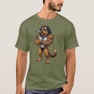 Tibetmastiff-Hund, muskulös, tätowiert, Bodybuildi T-Shirt