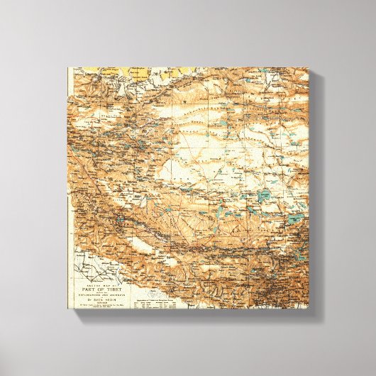 TibetPanoramakarte Tibet 2 Leinwanddruck (Vorderseite)