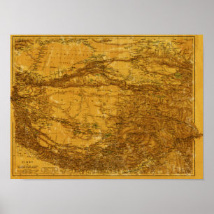 TibetPanoramakarte Tibet 2 Poster