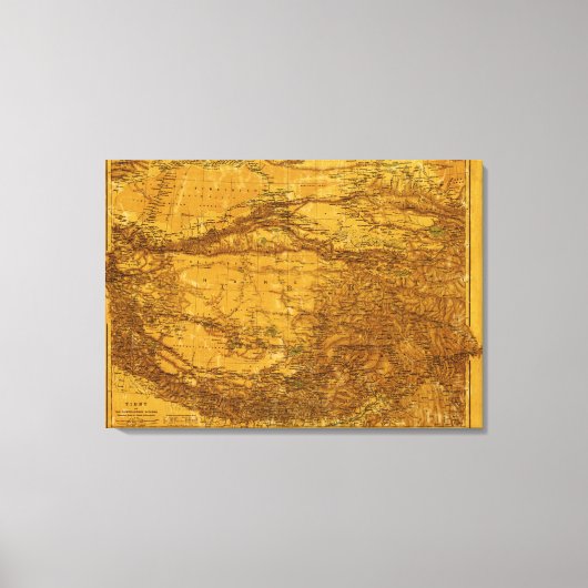 TibetPanoramakarte Tibet Leinwanddruck (Vorderseite)