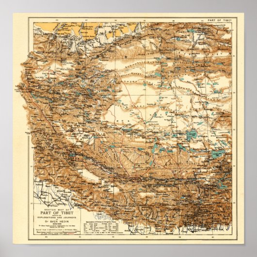 TibetPanoramakarte Tibet Poster (Vorne)