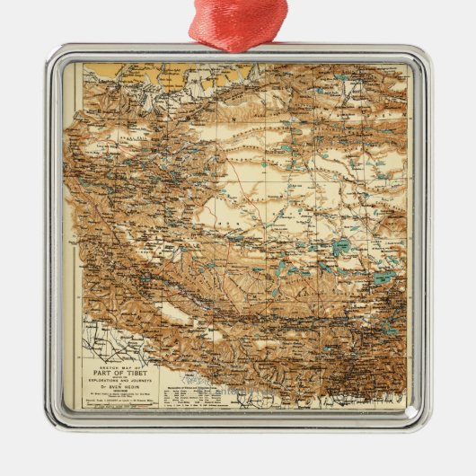 TibetPanoramic MapTibet Ornament Aus Metall (Vorne)
