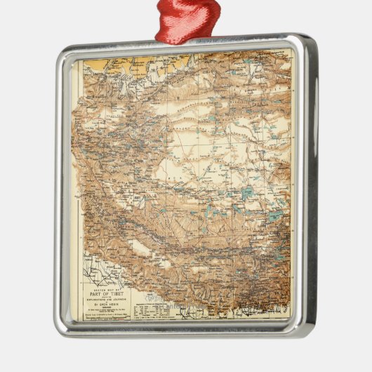 TibetPanoramic MapTibet Ornament Aus Metall (Links)