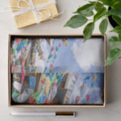 Tibettempel mit Gebetsfahnen - Yunnan, China Seidenpapier (Geschenk)