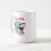 TIBURON SAGT QUE PEDO, SHARK, WAS GEHT KAFFEETASSE (Vorderseite Links)