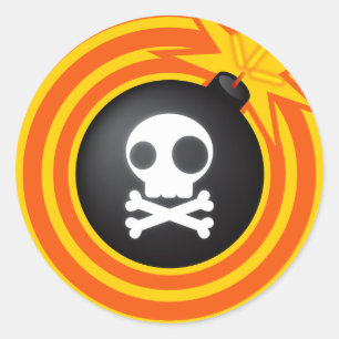 Tic_Tac_Bomb Runder Aufkleber