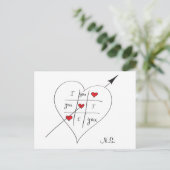 Tic Tac Liebe Toe Postkarte (Stehend Vorderseite)