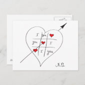 Tic Tac Liebe Toe Postkarte (Vorne/Hinten)