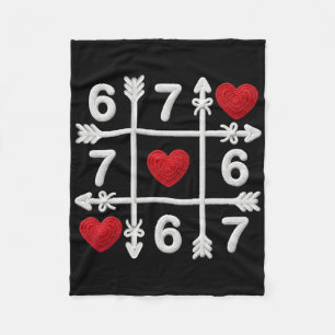 Tic Tac Toe 67 Valentinstag Paar Herzen Sechs Sieb Fleecedecke