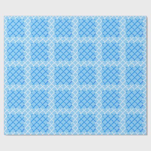 Tic Tac Toe (blau) Muster Geschenkpapier (Flach)