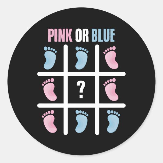 Tic Tac Toe Crosses K Blue Tic Tac Toe Gender Reve Runder Aufkleber (Vorderseite)