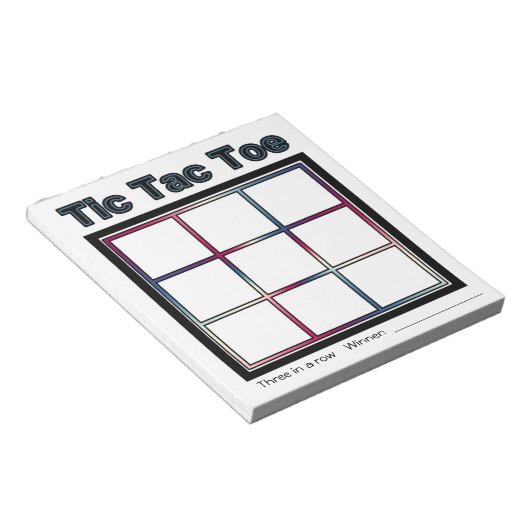 Tic Tac Toe Game Notepad Notizblock (angewinkelt)