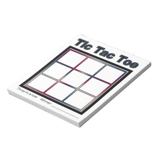 Tic Tac Toe Game Notepad Notizblock (Rotiert)