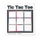 Tic Tac Toe Game Notepad Notizblock (Vorderseite)