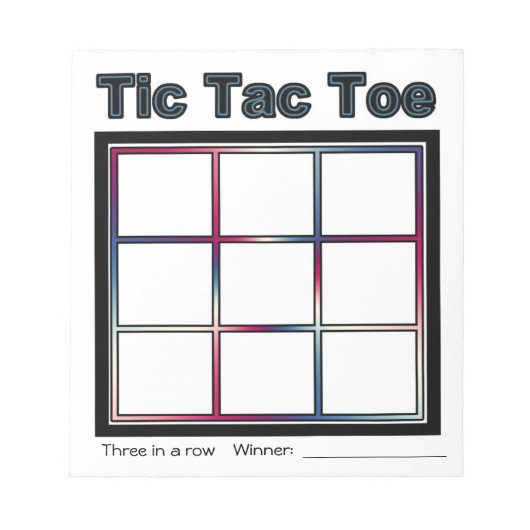 Tic Tac Toe Game Notepad Notizblock (Vorderseite)