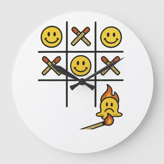 Tic Tac Toe Große Wanduhr (Vorderseite)