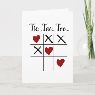 Tic Tac Toe Herz Valentine Jubiläumskarte Karte