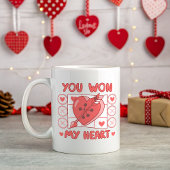Tic-Tac-Toe Herz Valentine Kaffeetasse