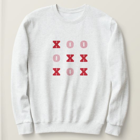 Tic-Tac-Toe Hugs und Kisses Valentines Sweatshirt (Design vorne)