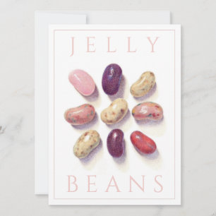 TIC TAC TOE JELLY BEANS 5,5x7,5 Flachkarte Einladung