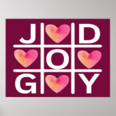 Tic Tac Toe Joy und Gott Christlicher Glaube Poster (Vorne)