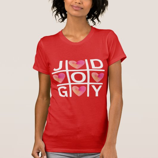 Tic Tac Toe Joy und Gott Christlicher Glaube T-Shirt (Vorderseite)