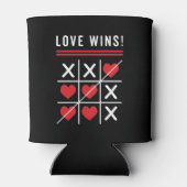 Tic Tac Toe Liebe gewinnt Geburtstag Valentinstag Dosenkühler (Rückseite)