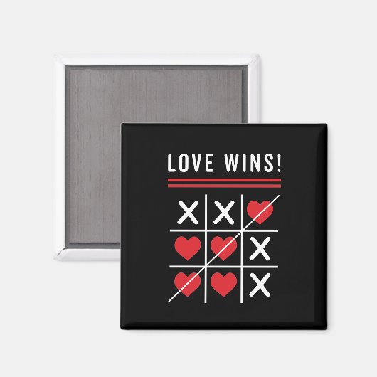 Tic Tac Toe Liebe gewinnt Geburtstag Valentinstag Magnet (Vorderseite/Rückseite)